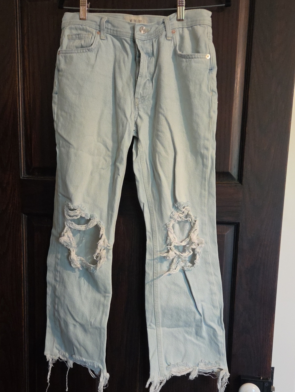 We The Free Light Blue Distressed Relaxed Jeans Maggie
